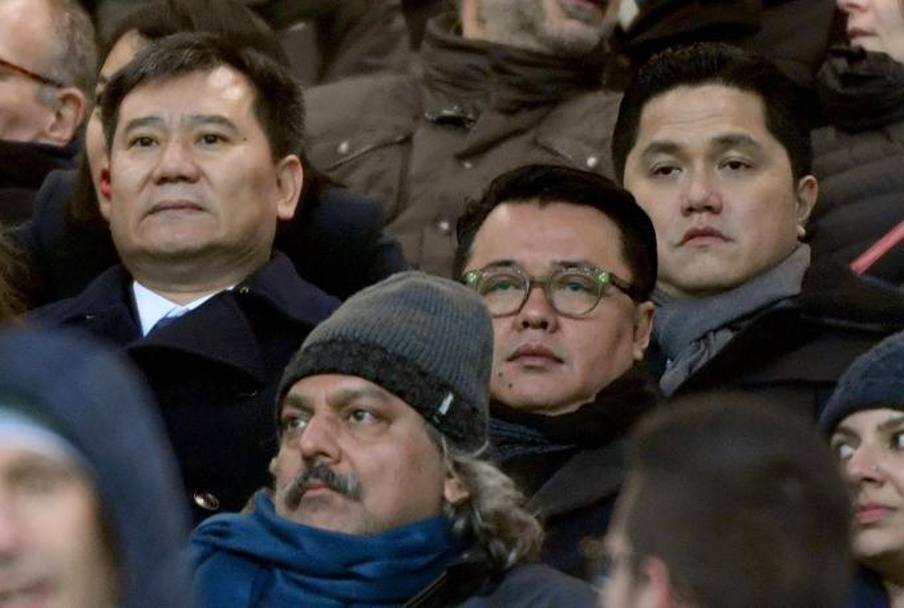 In tribuna ad assistere alla gara il Presidente dell&#39;Inter Erick Thohir con il presidente di Suning  Zhang Jindong. 